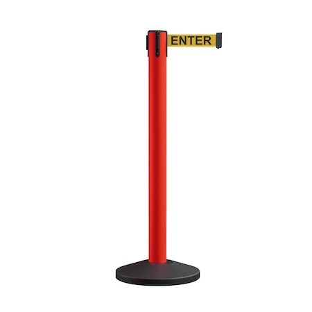 Montour Line Stanchion Belt Barrier Red Post 16ft.Caution Belt ES660-RD-CAUYB-160